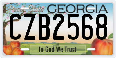 GA license plate CZB2568