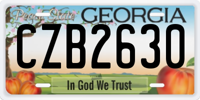 GA license plate CZB2630