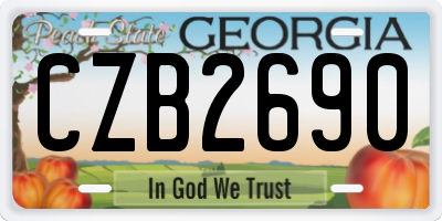 GA license plate CZB2690