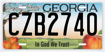 GA license plate CZB2740
