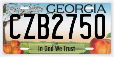 GA license plate CZB2750