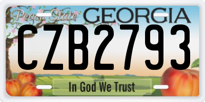 GA license plate CZB2793