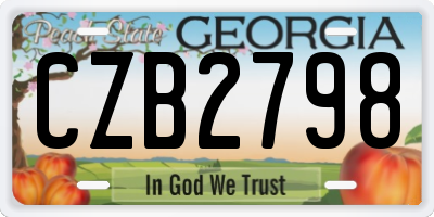 GA license plate CZB2798