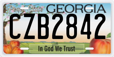 GA license plate CZB2842