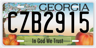 GA license plate CZB2915