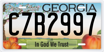 GA license plate CZB2997