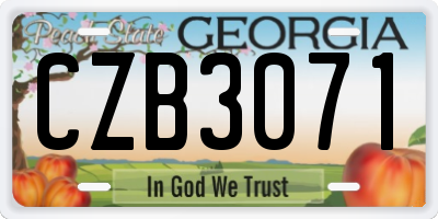 GA license plate CZB3071