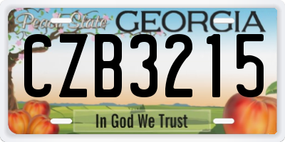 GA license plate CZB3215
