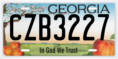 GA license plate CZB3227