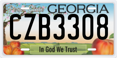 GA license plate CZB3308