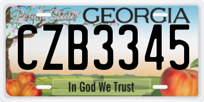 GA license plate CZB3345