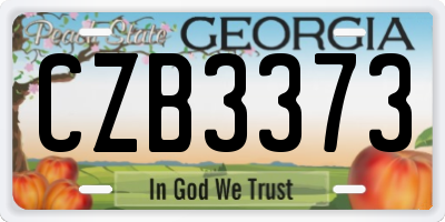 GA license plate CZB3373