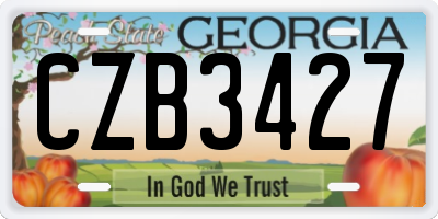GA license plate CZB3427