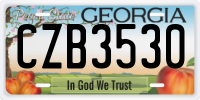 GA license plate CZB3530