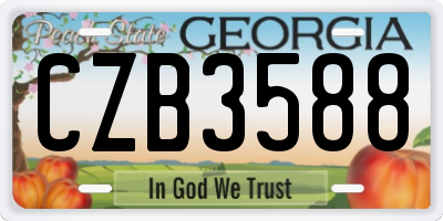 GA license plate CZB3588