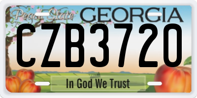 GA license plate CZB3720