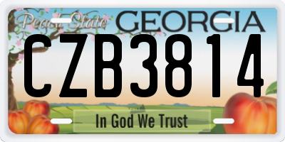 GA license plate CZB3814
