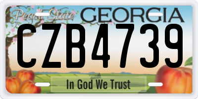 GA license plate CZB4739