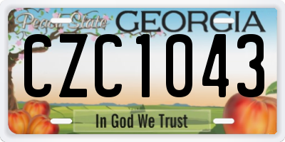 GA license plate CZC1043