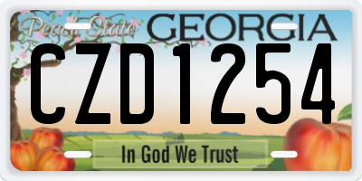 GA license plate CZD1254