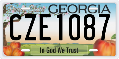 GA license plate CZE1087