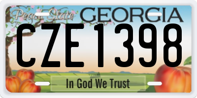 GA license plate CZE1398