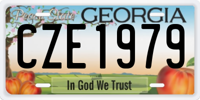 GA license plate CZE1979