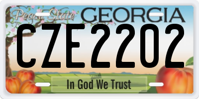 GA license plate CZE2202