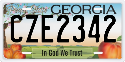 GA license plate CZE2342
