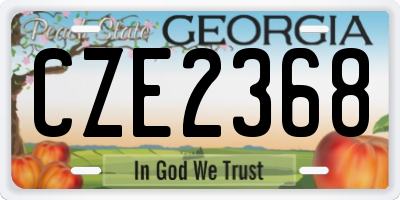 GA license plate CZE2368