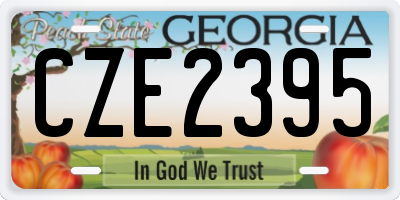 GA license plate CZE2395