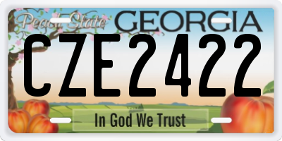 GA license plate CZE2422