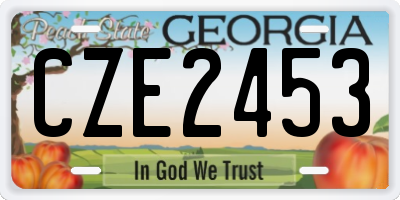 GA license plate CZE2453