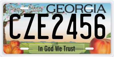 GA license plate CZE2456