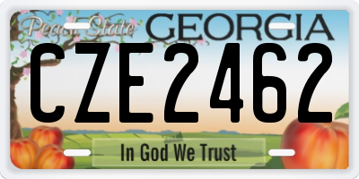 GA license plate CZE2462
