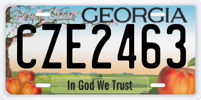 GA license plate CZE2463