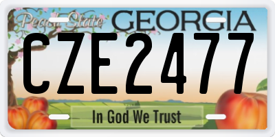 GA license plate CZE2477