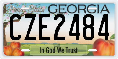 GA license plate CZE2484