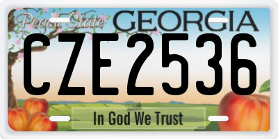 GA license plate CZE2536