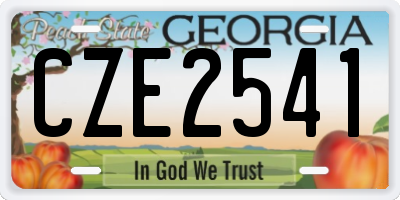 GA license plate CZE2541