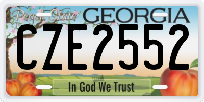 GA license plate CZE2552
