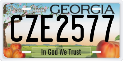 GA license plate CZE2577