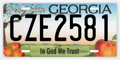 GA license plate CZE2581