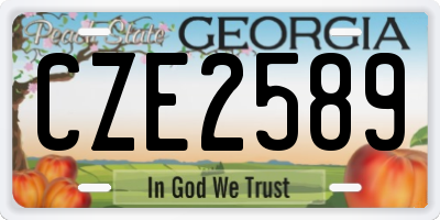 GA license plate CZE2589