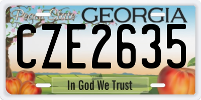 GA license plate CZE2635