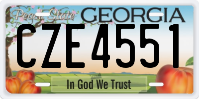 GA license plate CZE4551