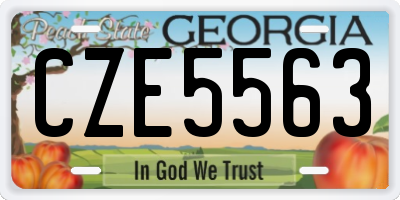 GA license plate CZE5563