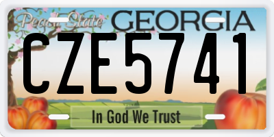 GA license plate CZE5741
