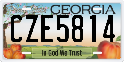 GA license plate CZE5814