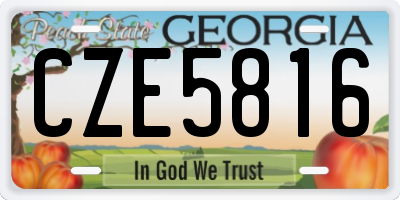 GA license plate CZE5816